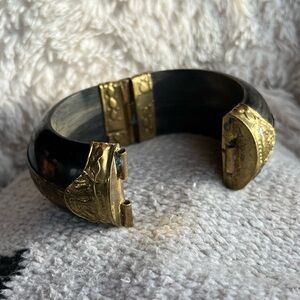 Vintage Horn & Brass Cuff Bracelet